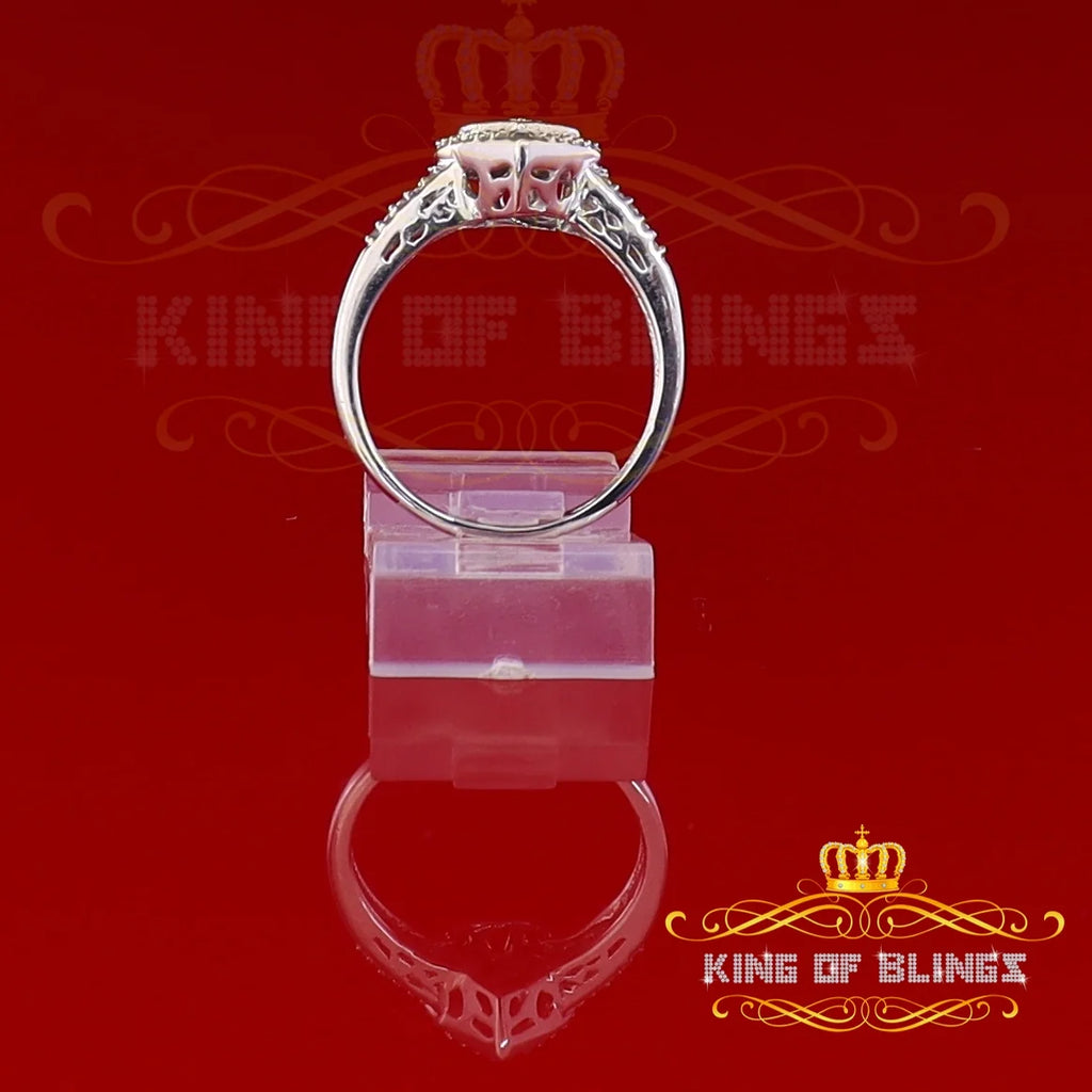 0.25 CT Real Diamond 925 Sterling Silver White Heart Ring Size 7 B9935