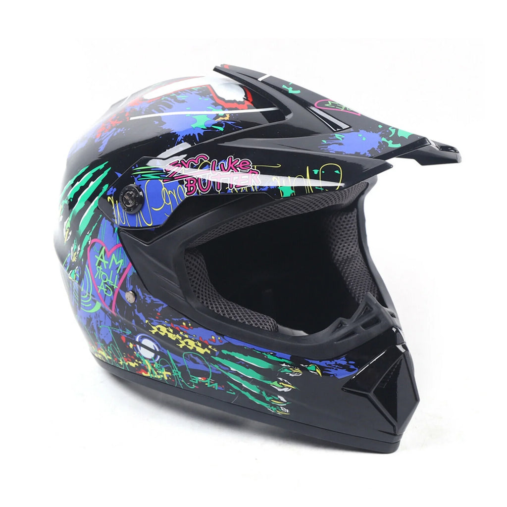 Youth Kids Motocross Helmet with Goggles Gloves DOT M491