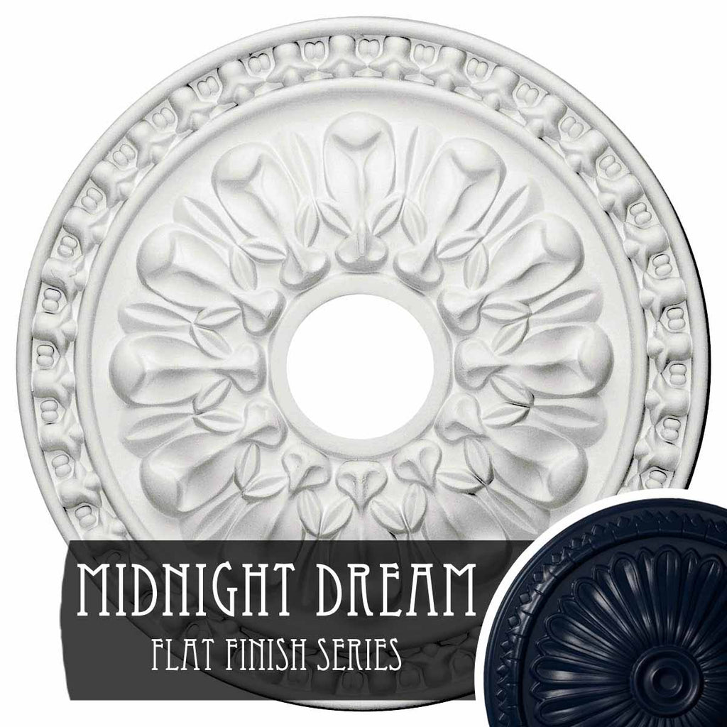 18x22OD x 3 1/2x22ID x 1 3/8x22P Hand-Painted Ceiling Medallion I9893