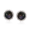 7-7.5mm Cultured Button Pearl and .13 ct. t.w. Diamond Stud Earrings in Sterling Silver H62324