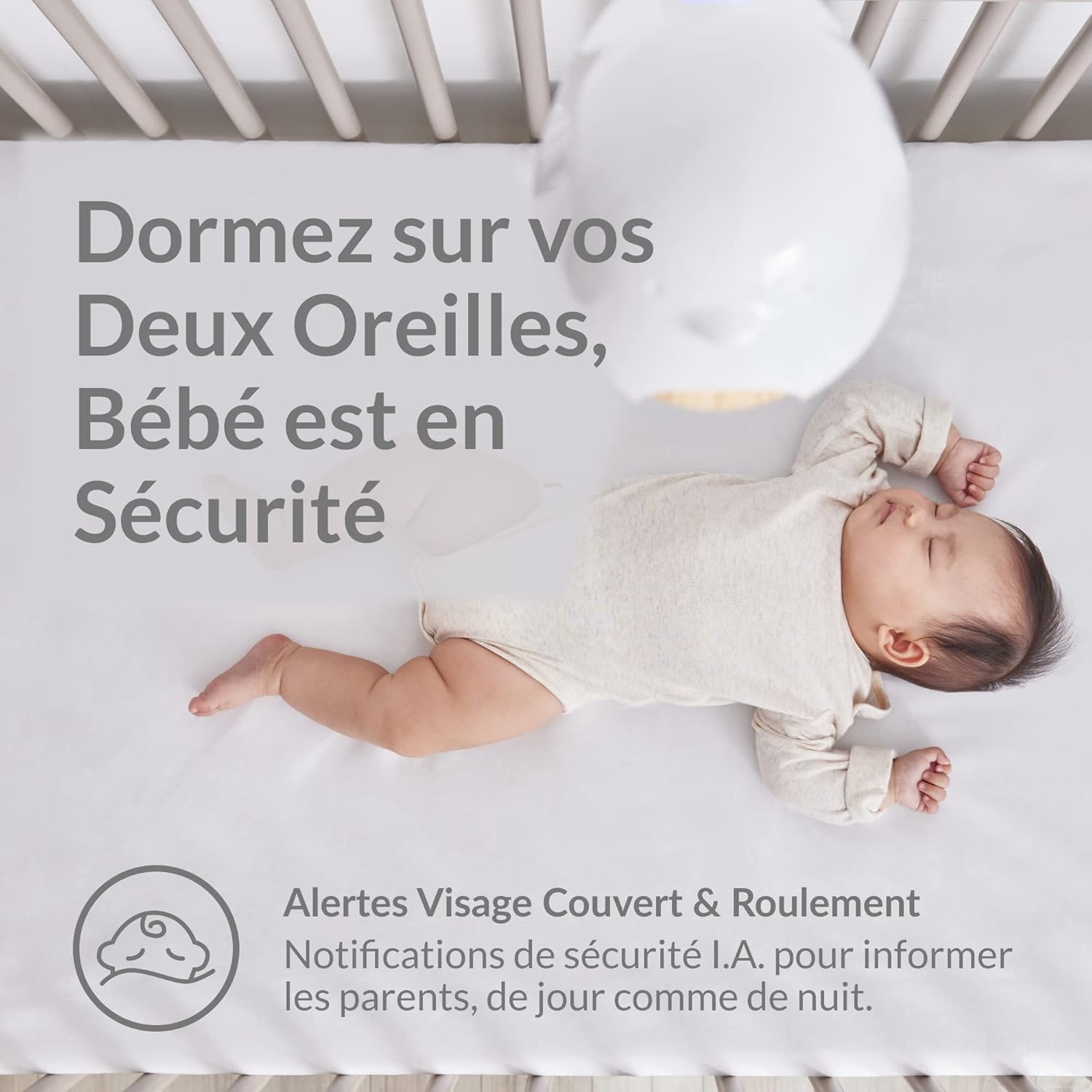 Smart Baby Monitor with Wall Mount: 1080p HD Night Vision Camera, 2-Way Audio, Cry & Temperature Detection W467633