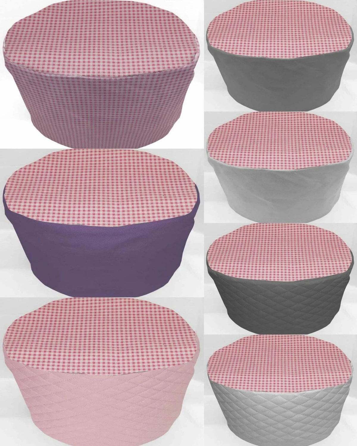Pink & White Checked Gingham Slow Cooker Cover A8315