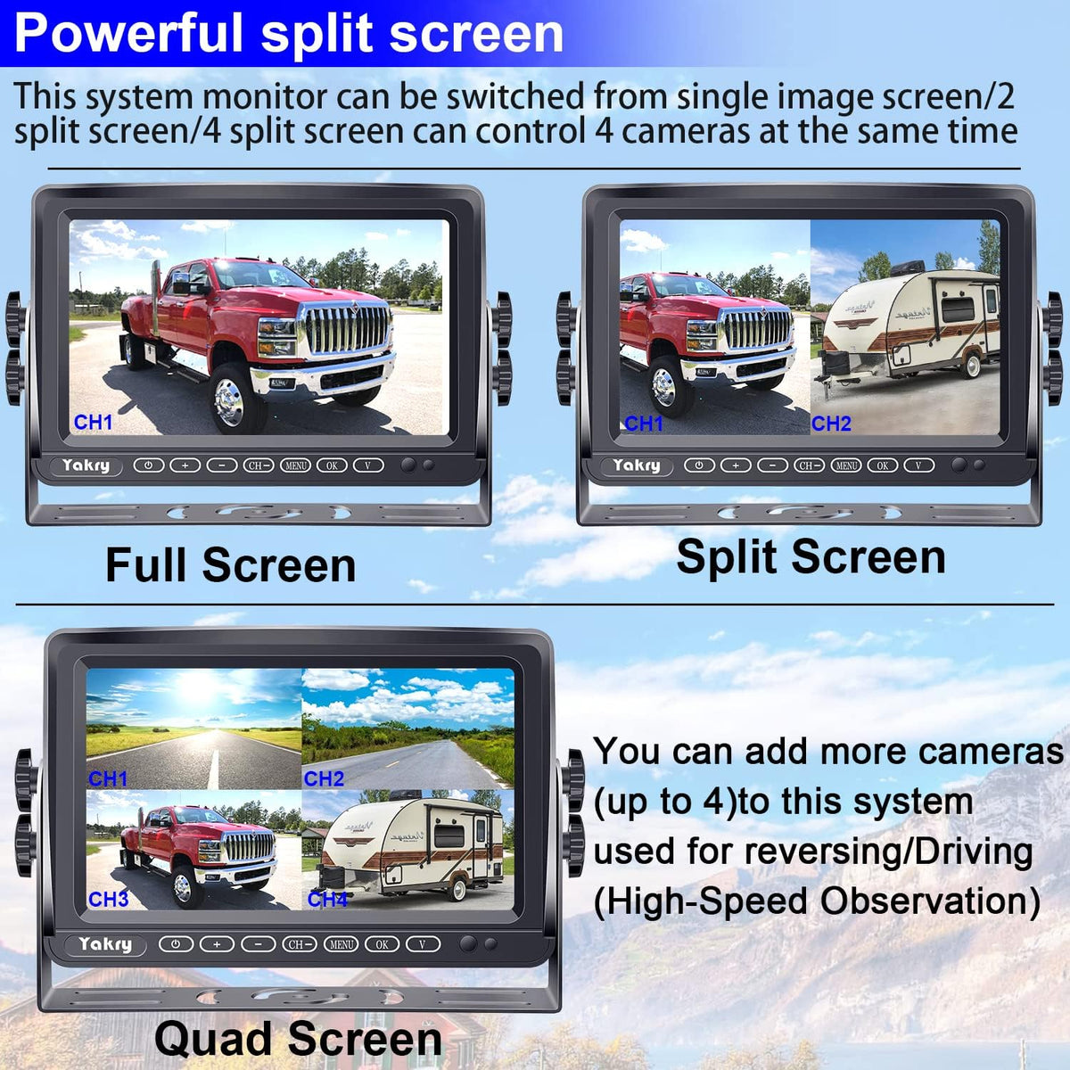 7 Inch Wireless HD 1080P Backup Camera with DVR Monitor X78306