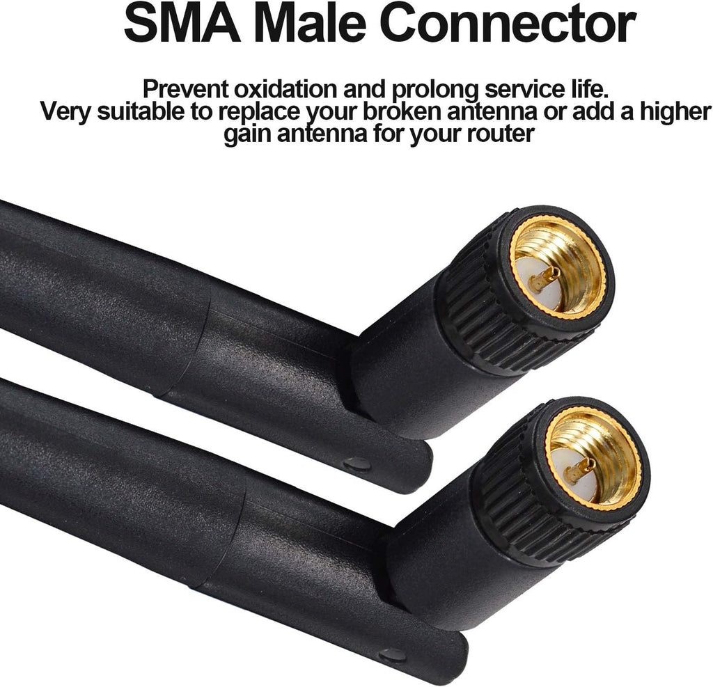 6dbi High Gain Omni-Directional WiFi Antenna & 1.64ft RP-SMA Extension Cable (2-Pack) L1236