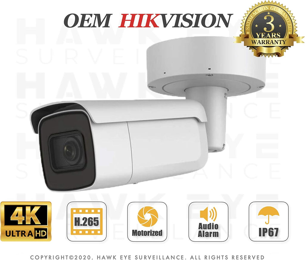 4K PoE Security IP Camera 8MP Vari-Focal Bullet Onvif Weatherproof 2.8-12mm Motorized Lens Y6811