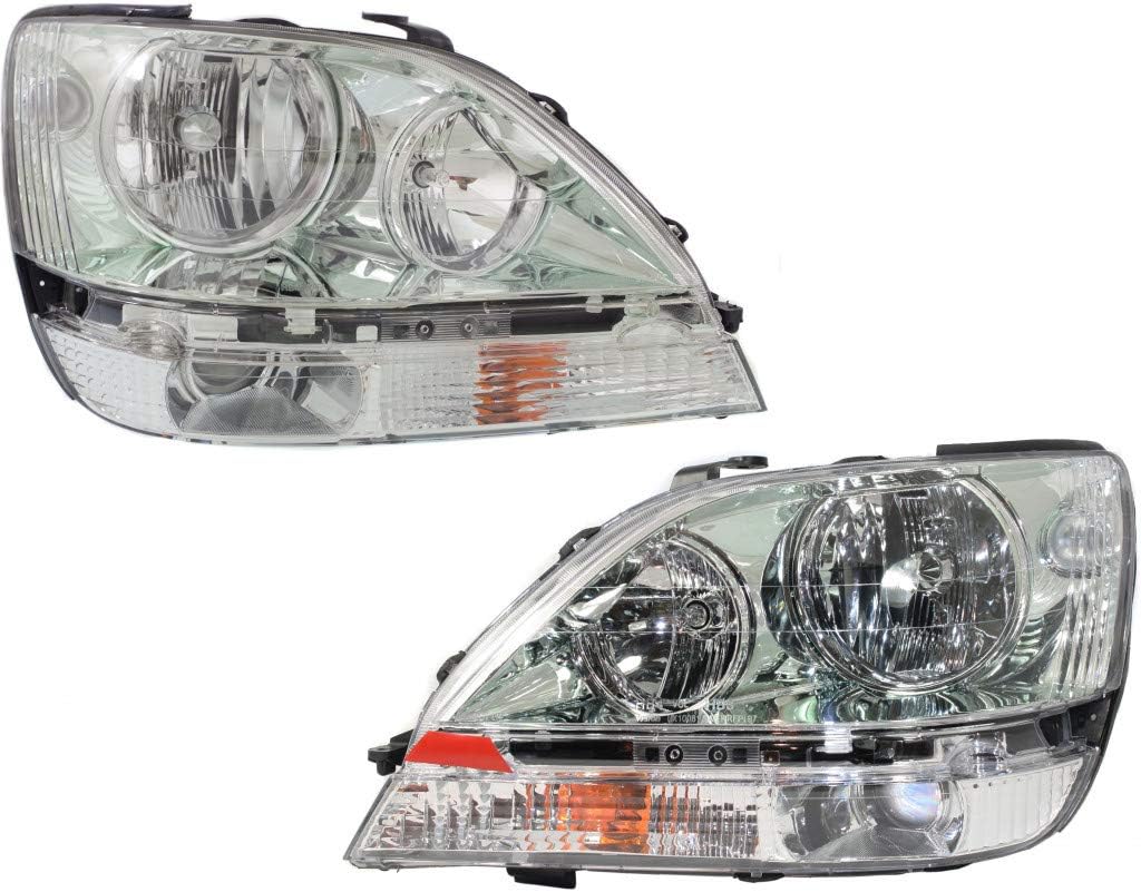 Chrome Head Light Pair for 2001 2002 2003 Lexus RX300 V22959