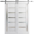 Double Barn Door 48 x 80 inches with Frosted Glass S411