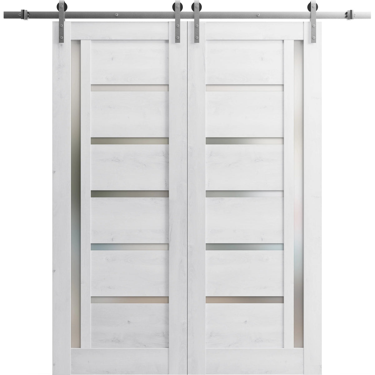 Double Barn Door 48 x 80 inches with Frosted Glass S411