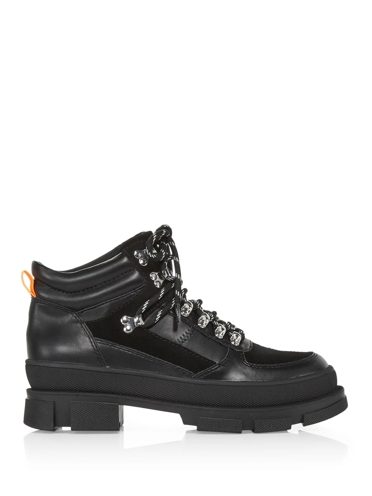 Black Platform Lace-Up Hiking Boots X3016