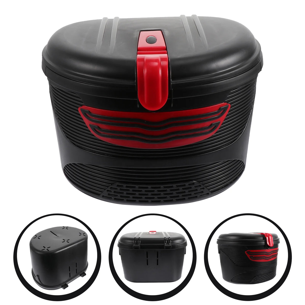 Red Electric Mountain Bike Front Frame Hanging Storage Basket with Lock O376