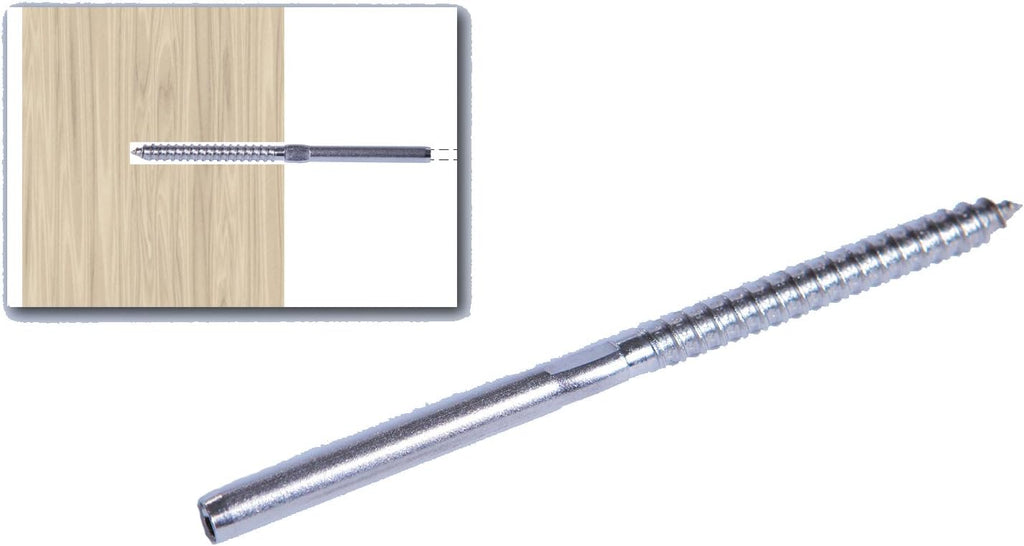 Stainless Steel Hand-Crimp Lag Stud for 1/8 Cable, Lot of 10 L612228