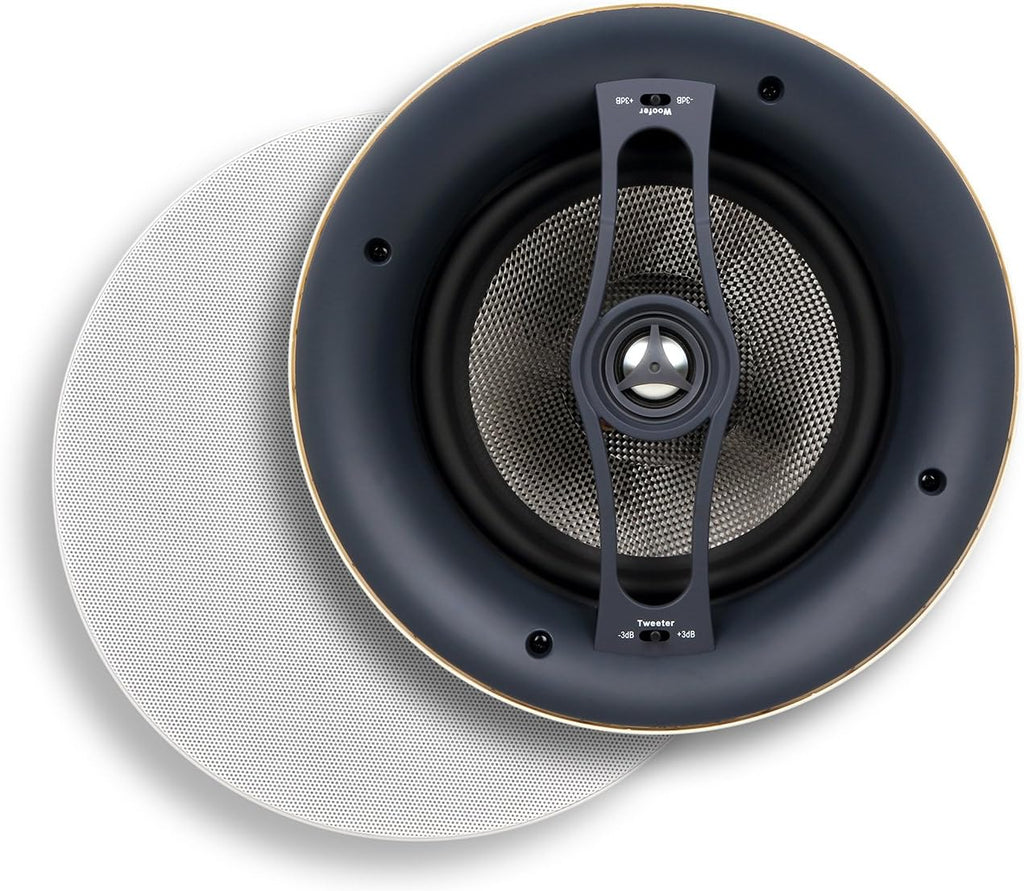 White 8 Inch 2-Way in Ceiling in Wall Speaker J4009