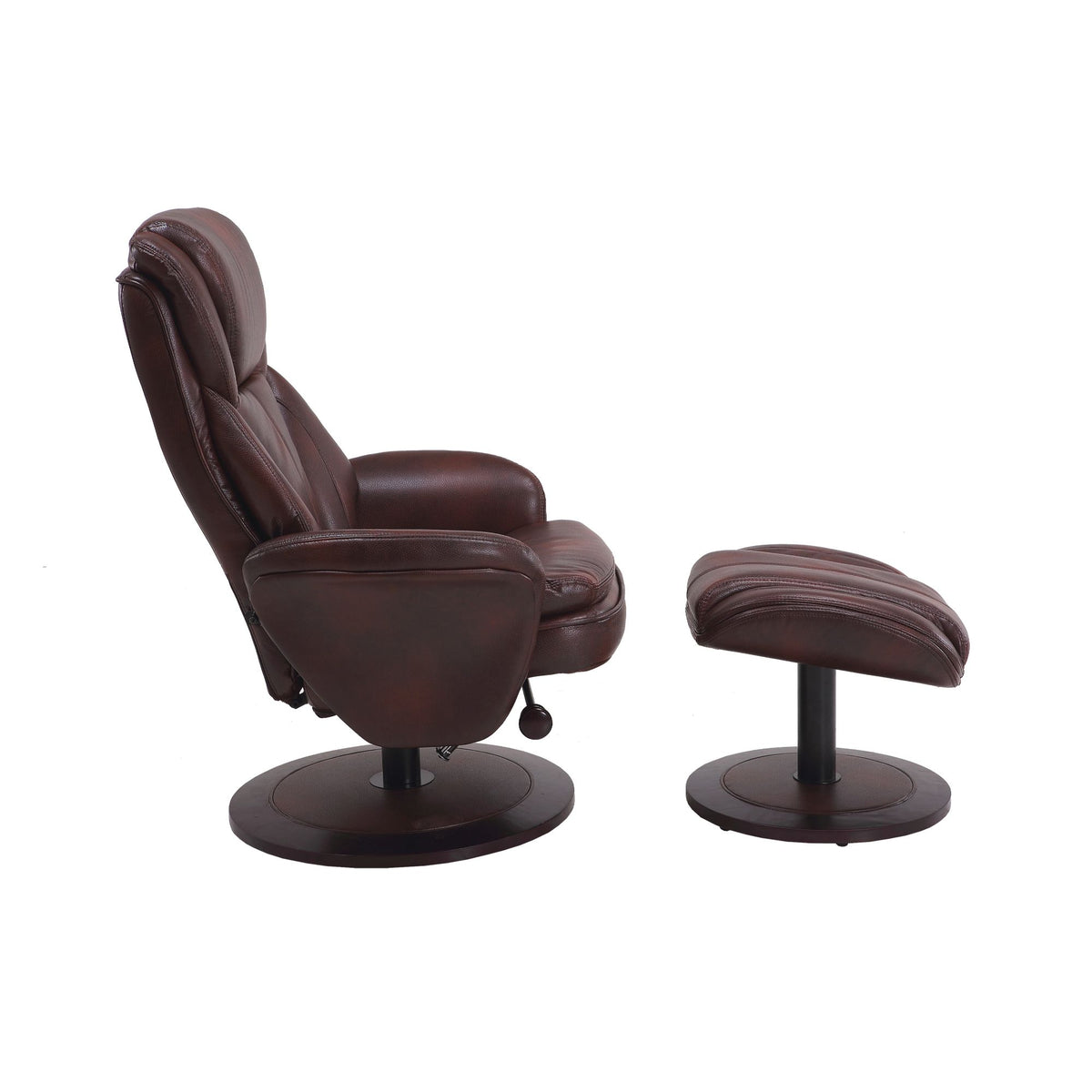 Red and Black Adjustable Swivel Recliner with Ottoman H55555