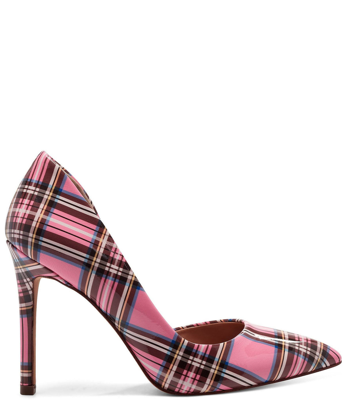 Plaid Print Patent D'Orsay Pumps F711