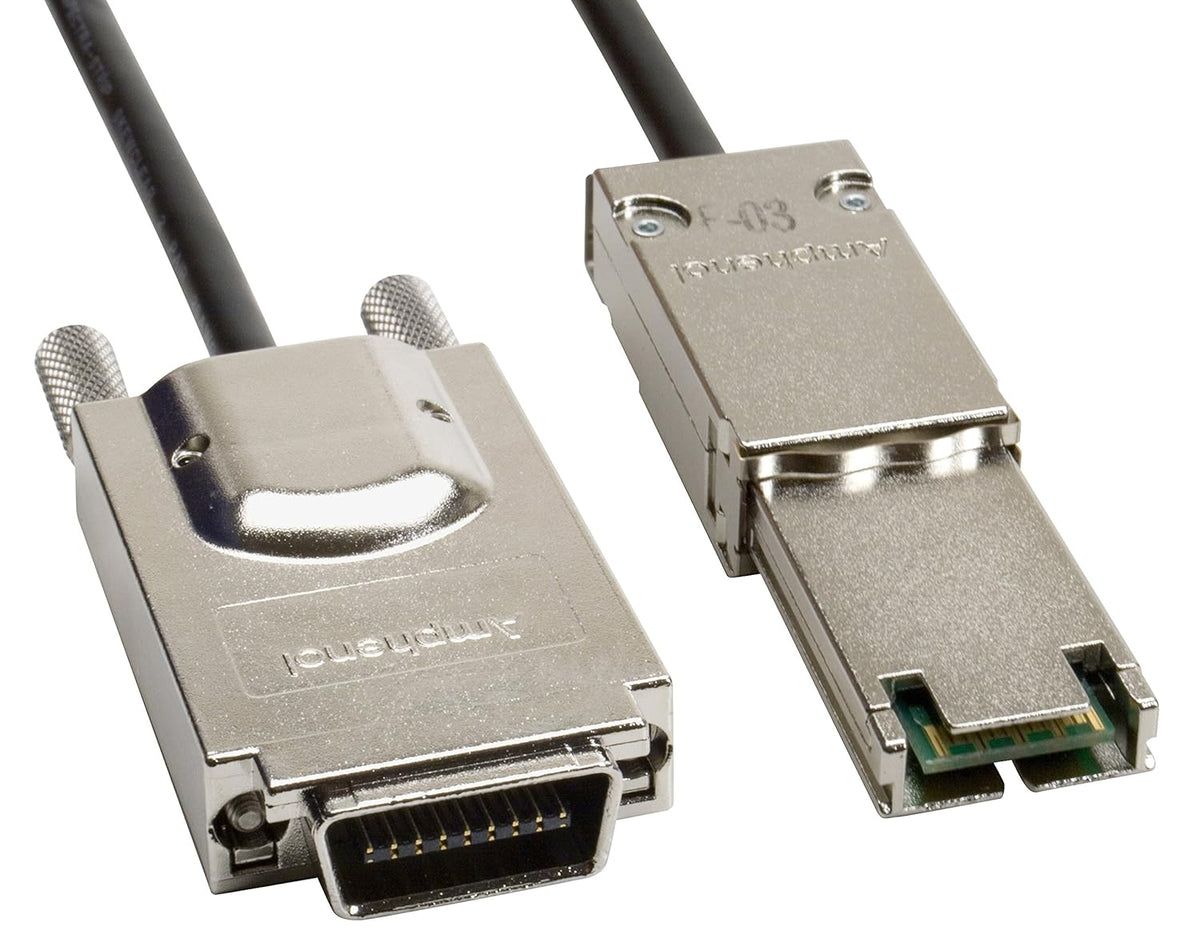 External 4X SAS to Mini-SAS Cable, SFF-8088 to SFF-8470, 2 m, Black, Pack of 2 F7926