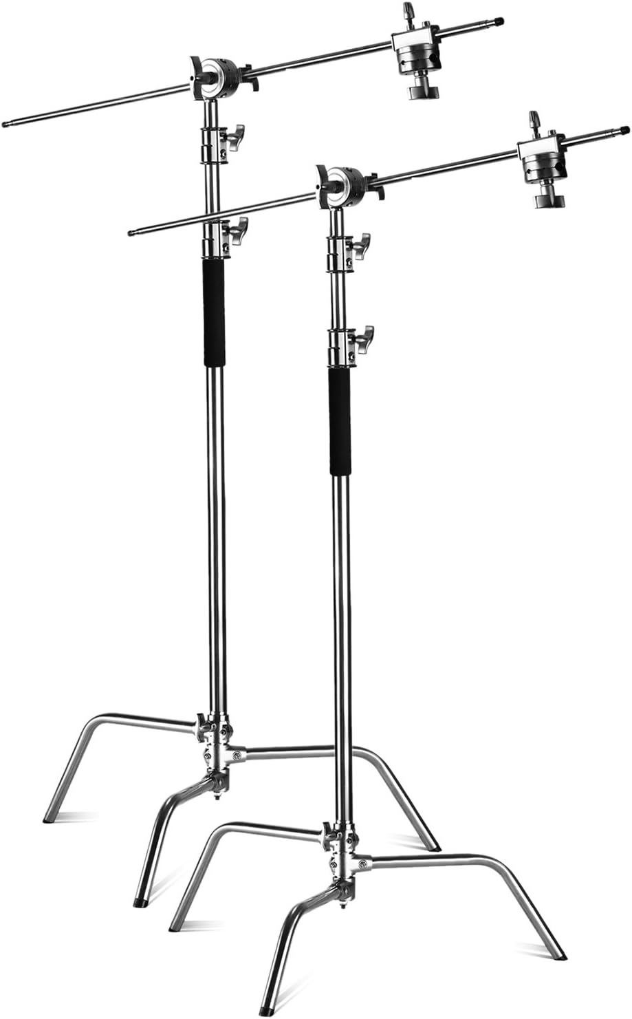 100% Stainless Steel C-Stand (2-Pack) with Extension Arm, Grip Head, Turtle Base Y90453