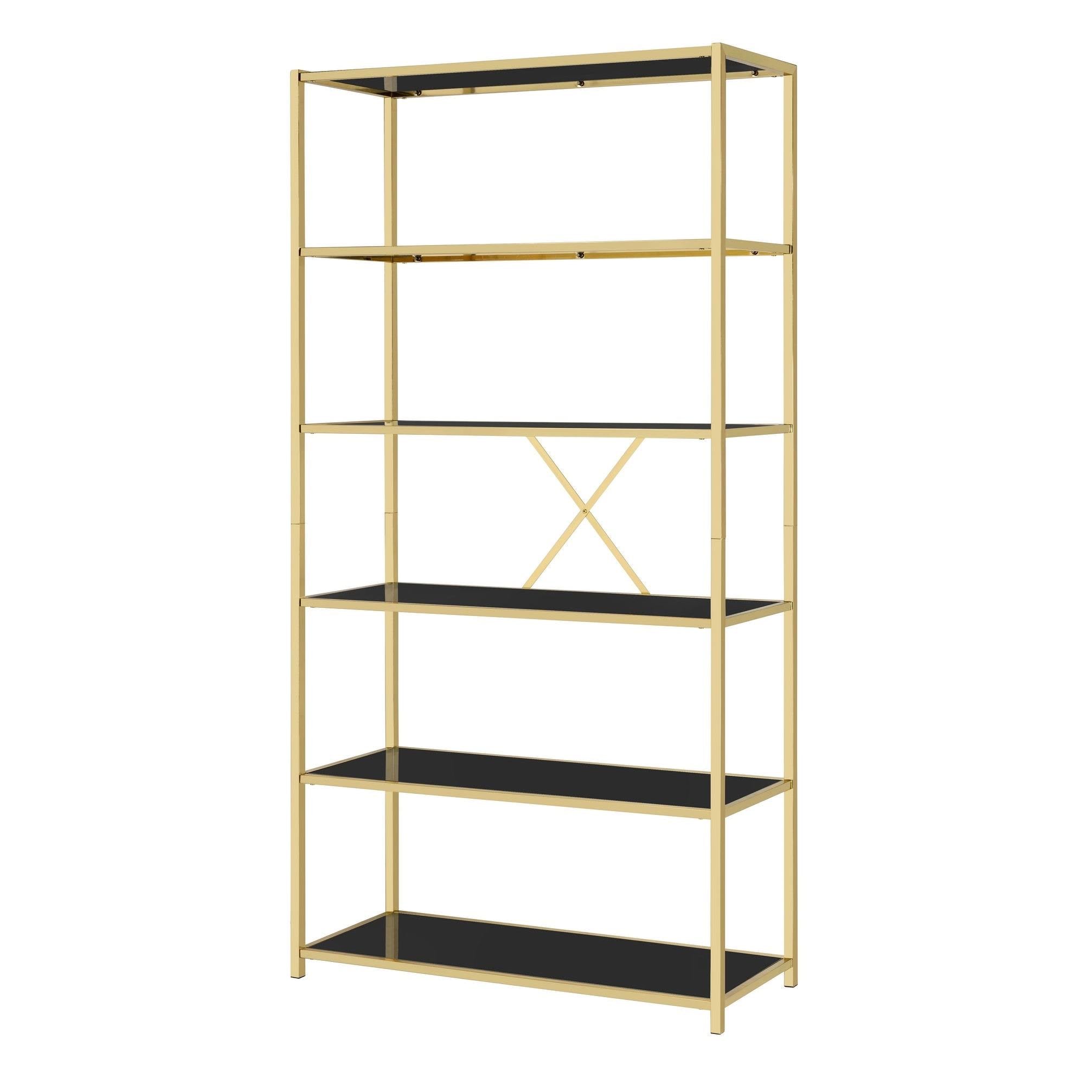 Metal Bookcase Gold Black Z786026