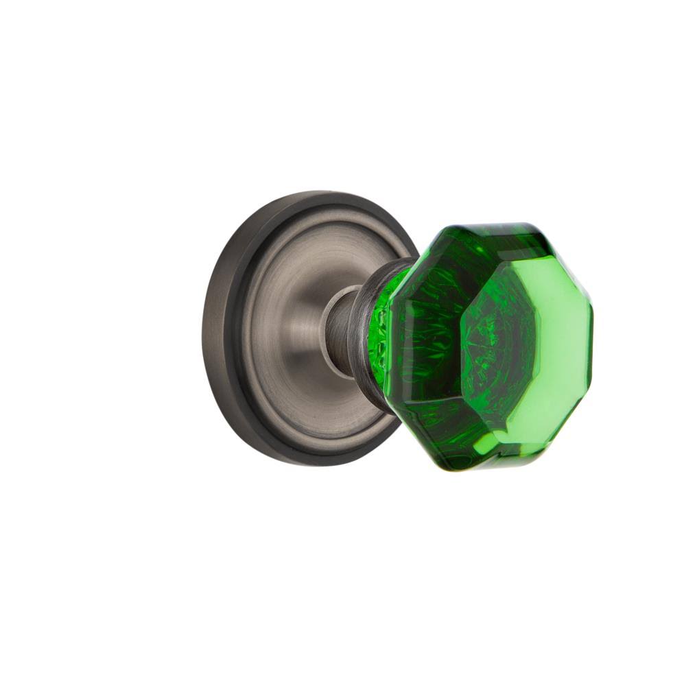 Classic Rosette Interior Mortise Door Knob, Antique Pewter K20806