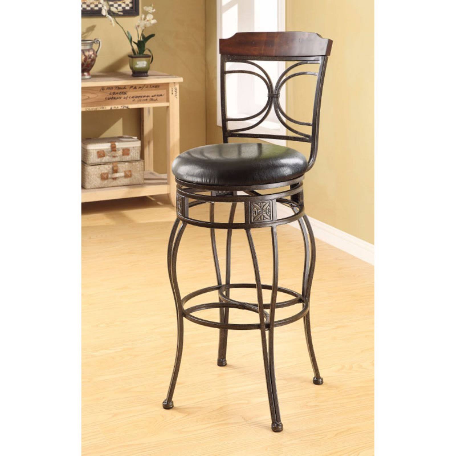 Brown & Black Swivel Bar Chair, Set-2 R9914