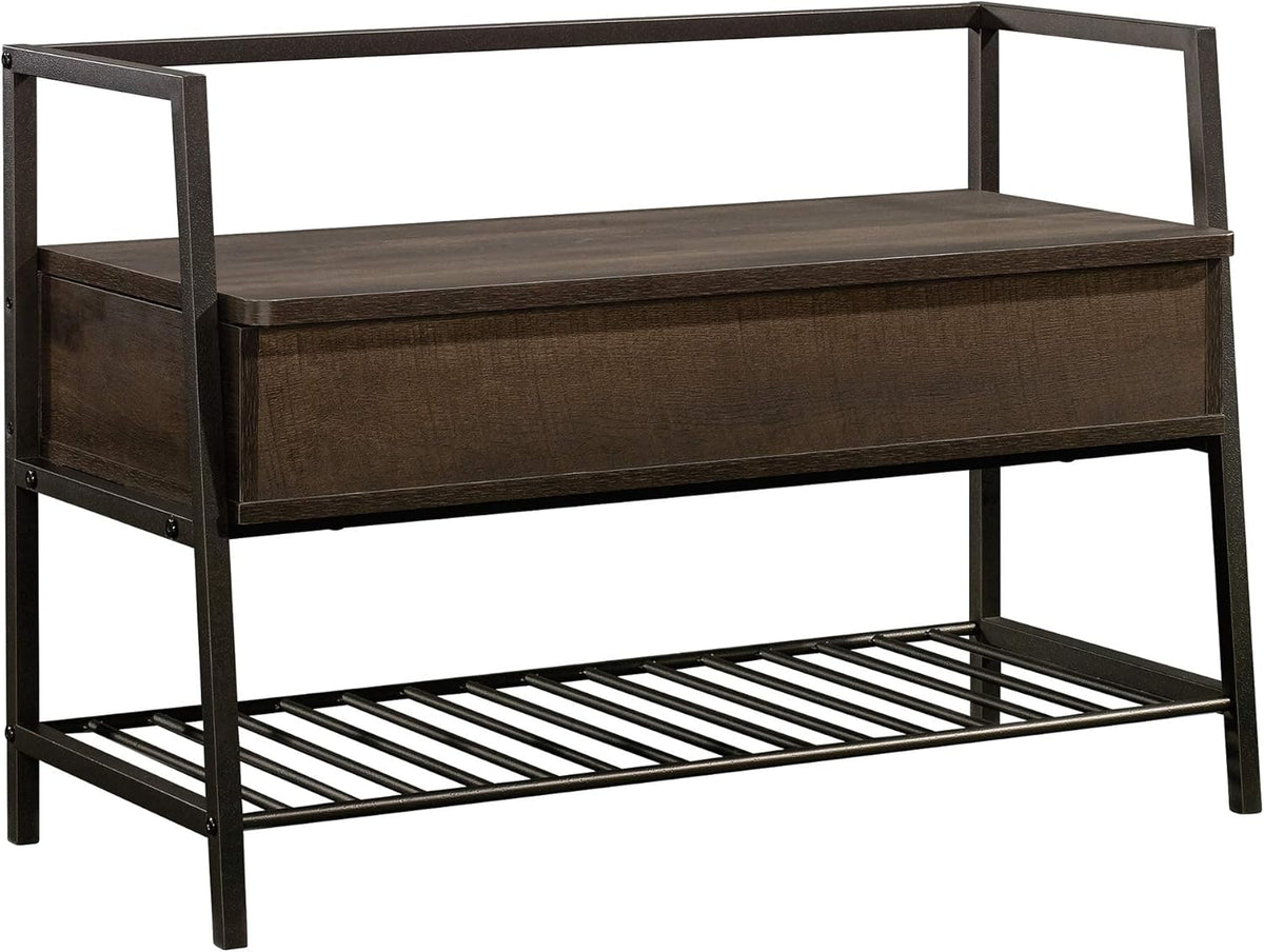 Storage Bench and Tall Bookcase, Charter Oak Finish M9547