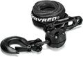 Black 3/16 50FT Synthetic Winch Rope Cable Kit with Forged Hook Fairleads, Pack of 2 M573566