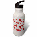 Tropical Red Floral Print 21 oz Sports Water Bottle B97278