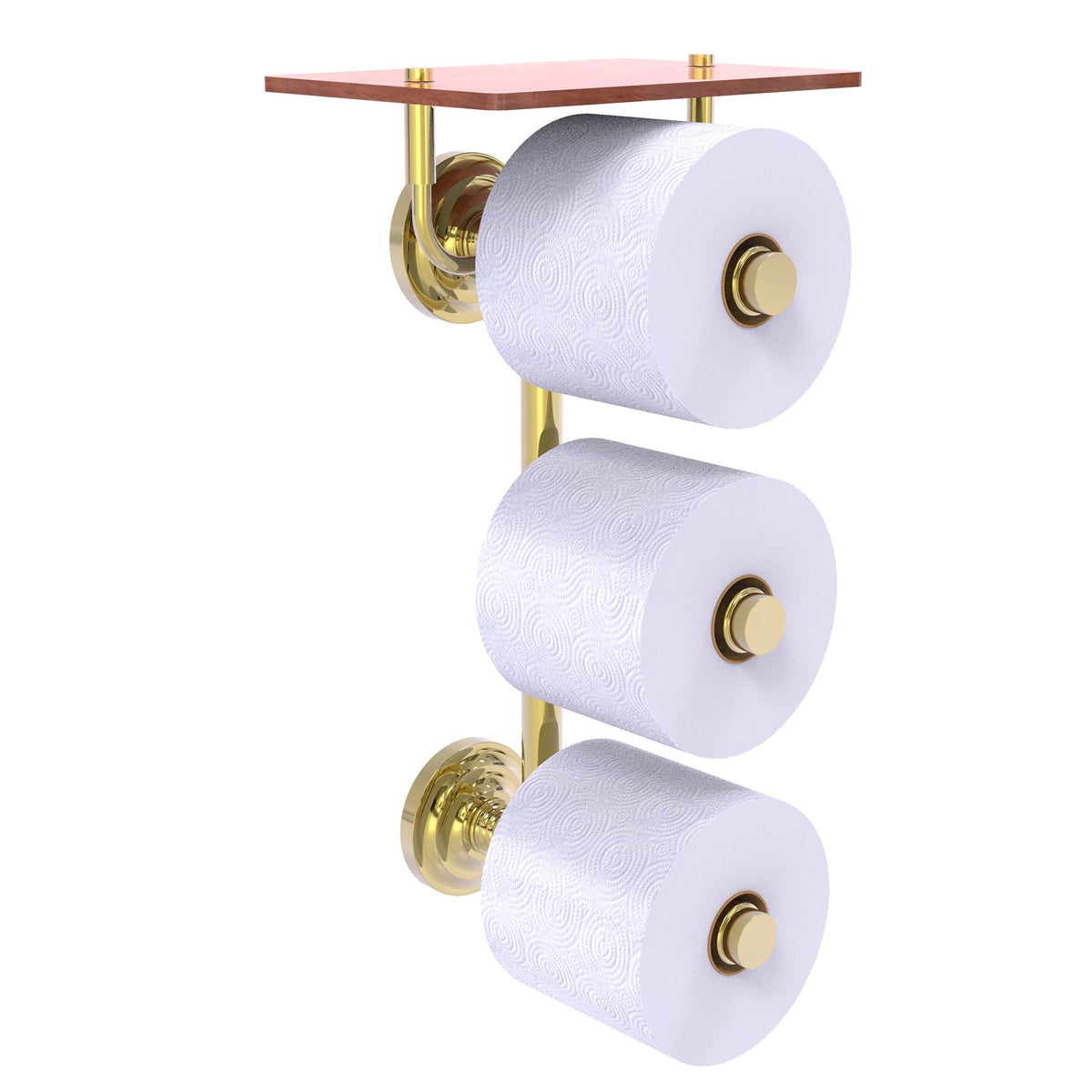Wall Mount Toilet Paper Holder with Wood Shelf S10396