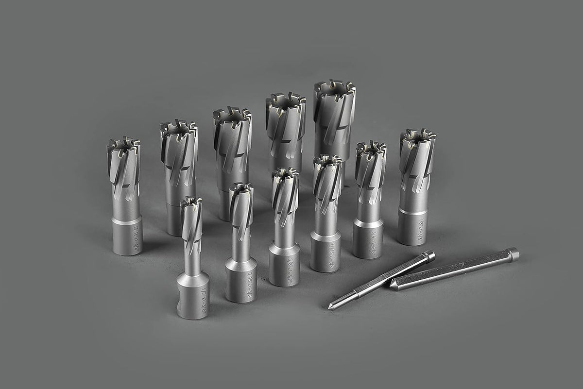 13 pcs Carbide TCT Annular Cutter Set with 2 Pilot Pins U155322