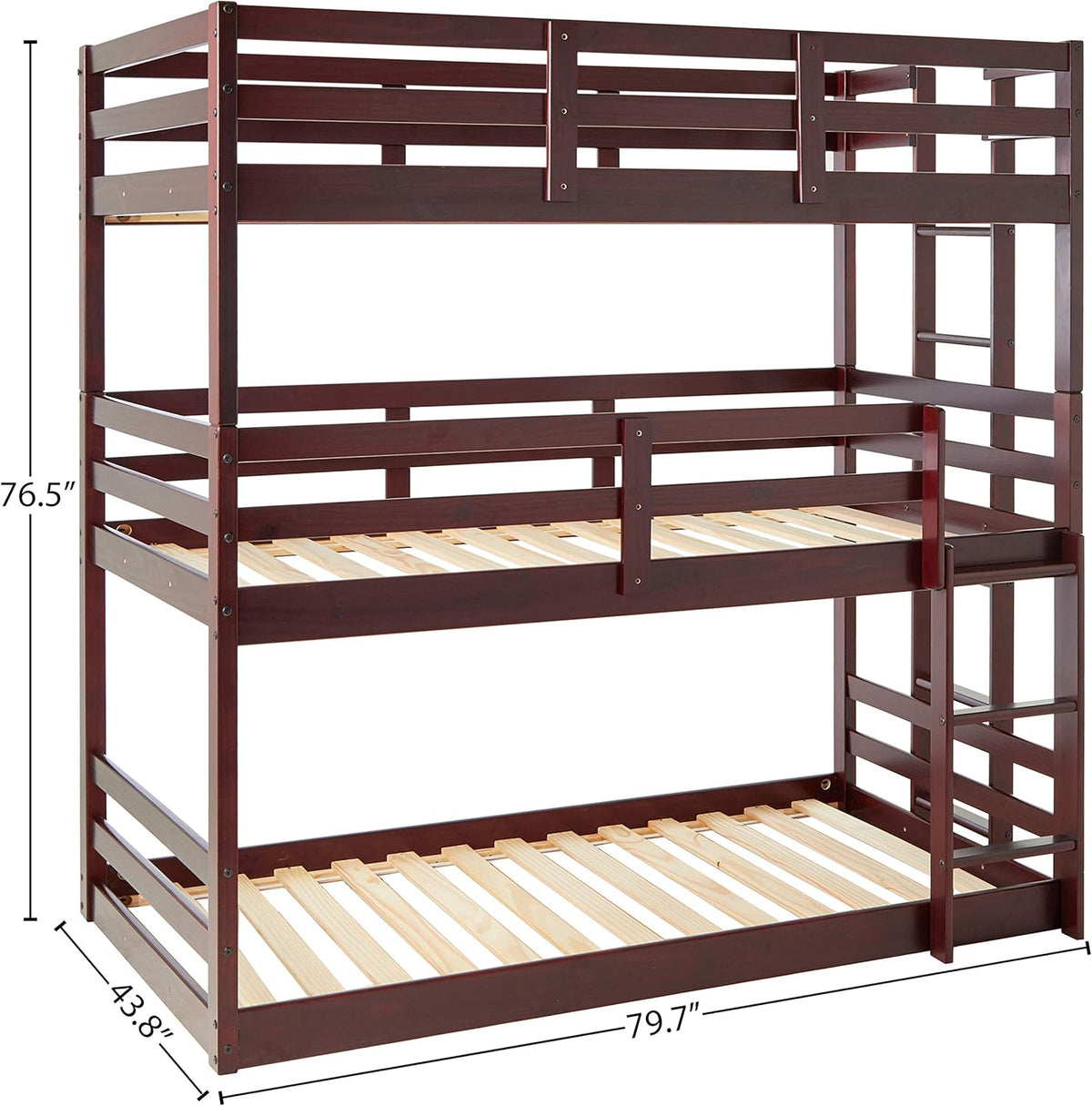 Dark Cappuccino Kids Triple Bunk Bed R3987