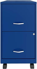 White 2 Drawer Metal Mobile File Cabinet with Lock U3181