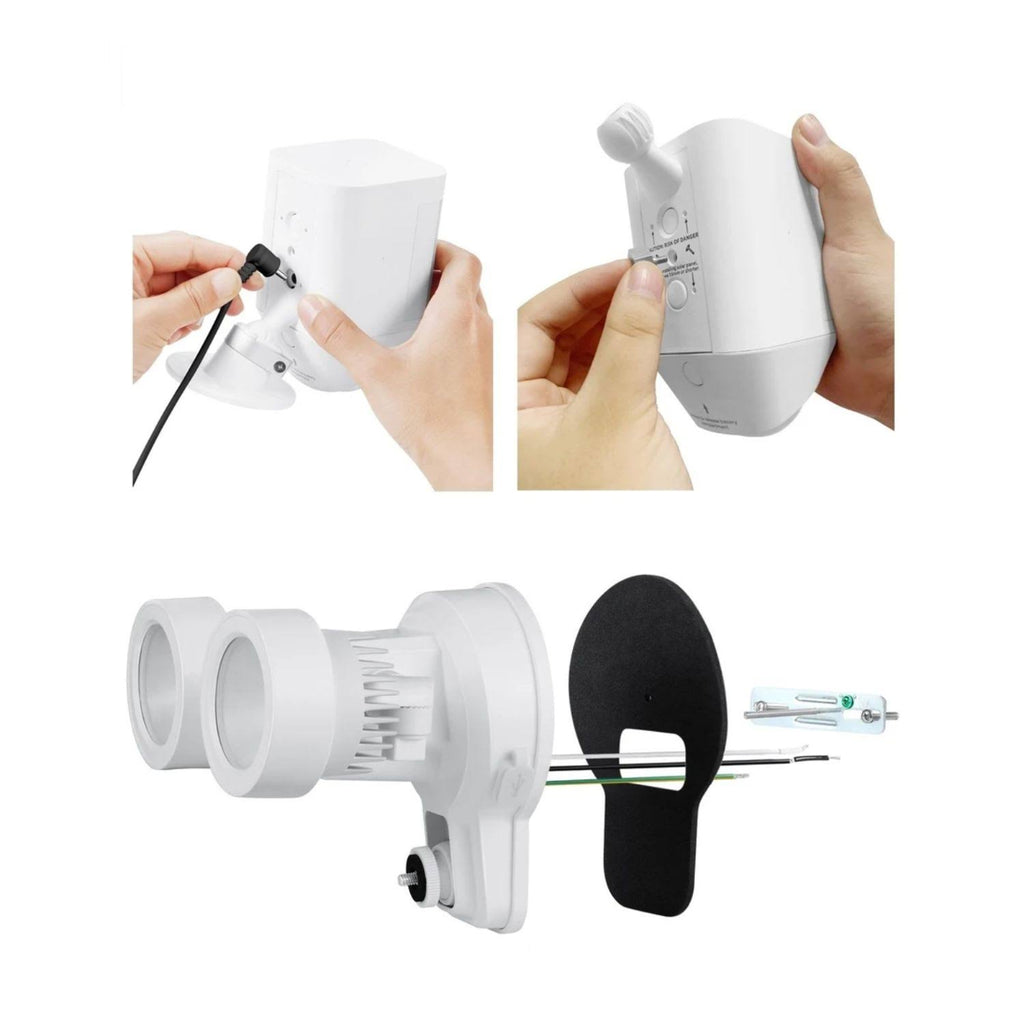 3-in-1 Floodlight, Charger and Mount for Ring Stick Up Cam and Spotlight Cam Battery (Black) V1970