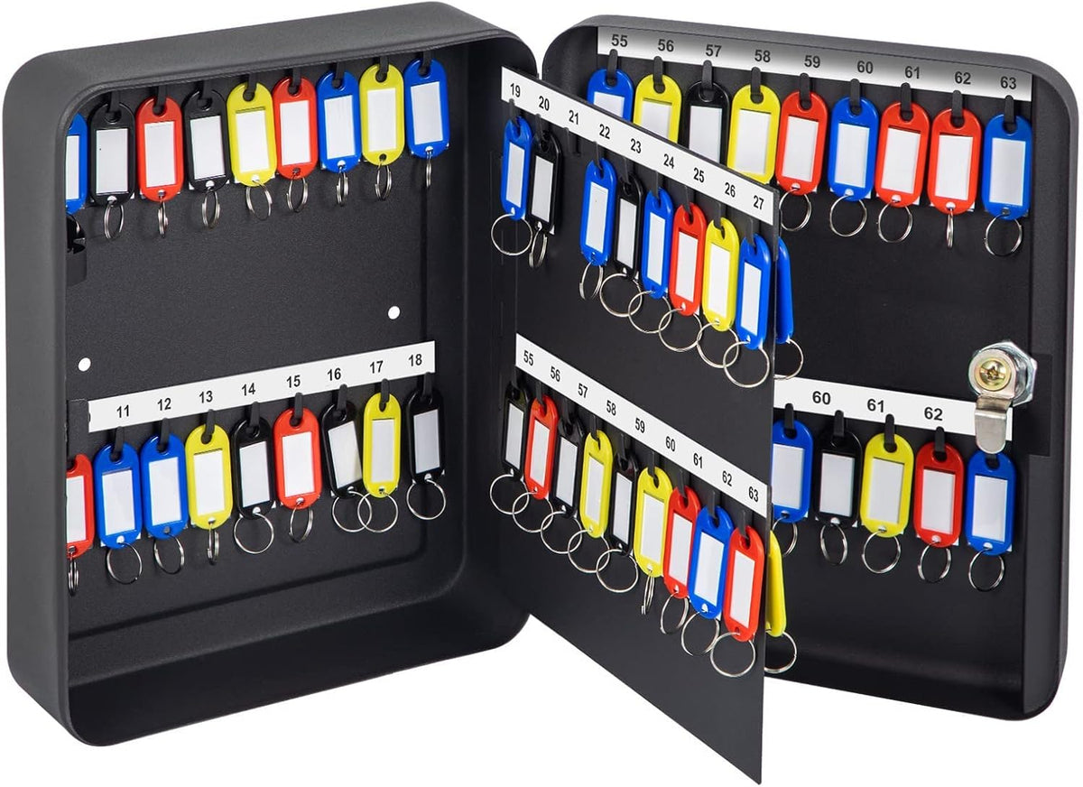 Black Steel Wall Mounted Key Cabinet with Lock (120 positions) O5648