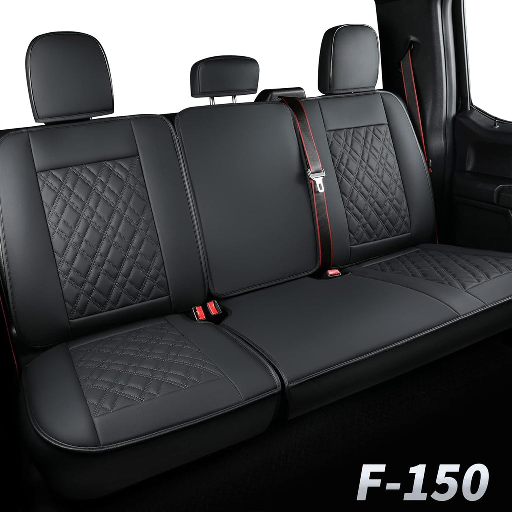 Faux Leather Seat Covers Full Set Black&Blue D501