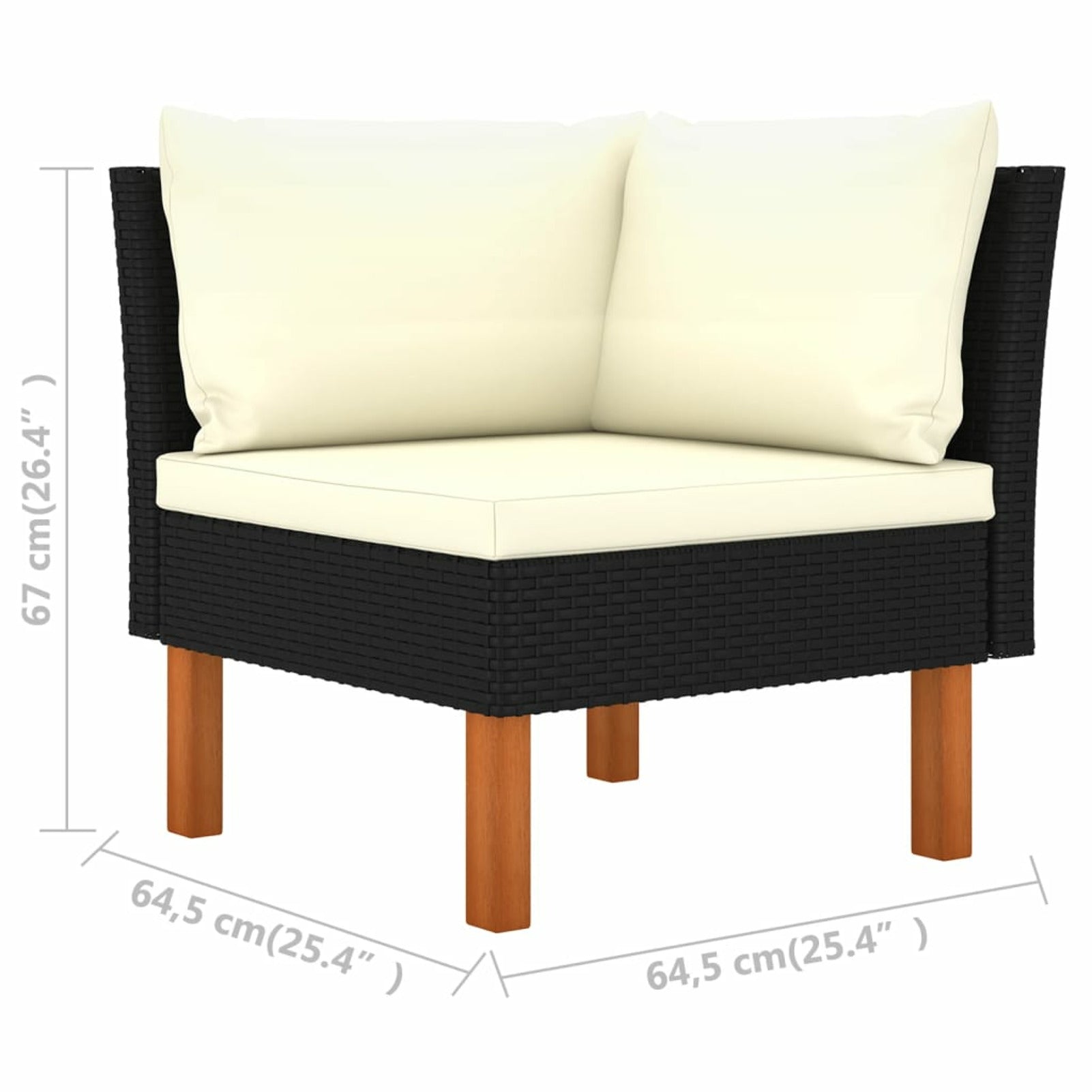 8 Piece Cream White Cushioned Poly Rattan Sectional Outdoor Furniture Set J523