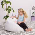 White Unicorn Furry Bean Bag Chair S4259