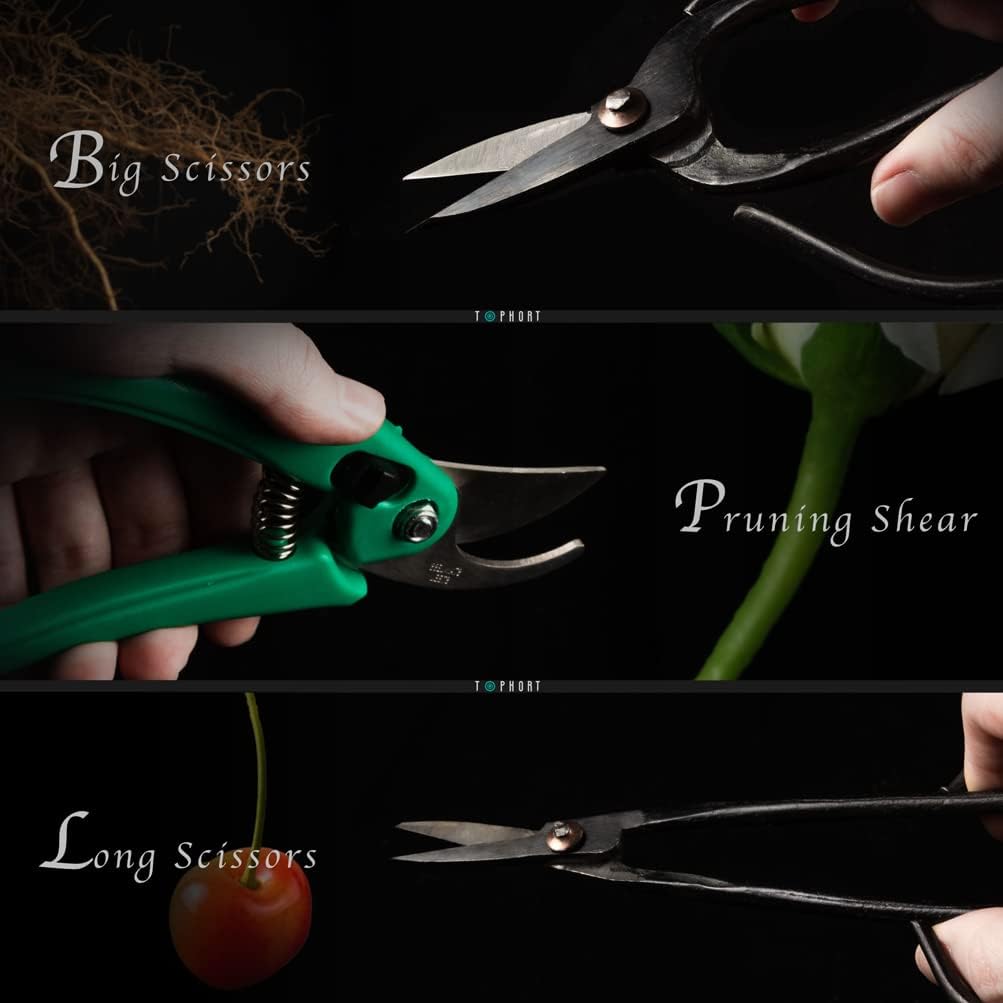 16PCS Bonsai Tree Kit with Pruning Shears and Carbon Steel Scissors O4930