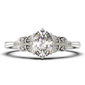Oval Cut Diamond Moissanite Engagement Ring Set in 925 Sterling Silver K790939