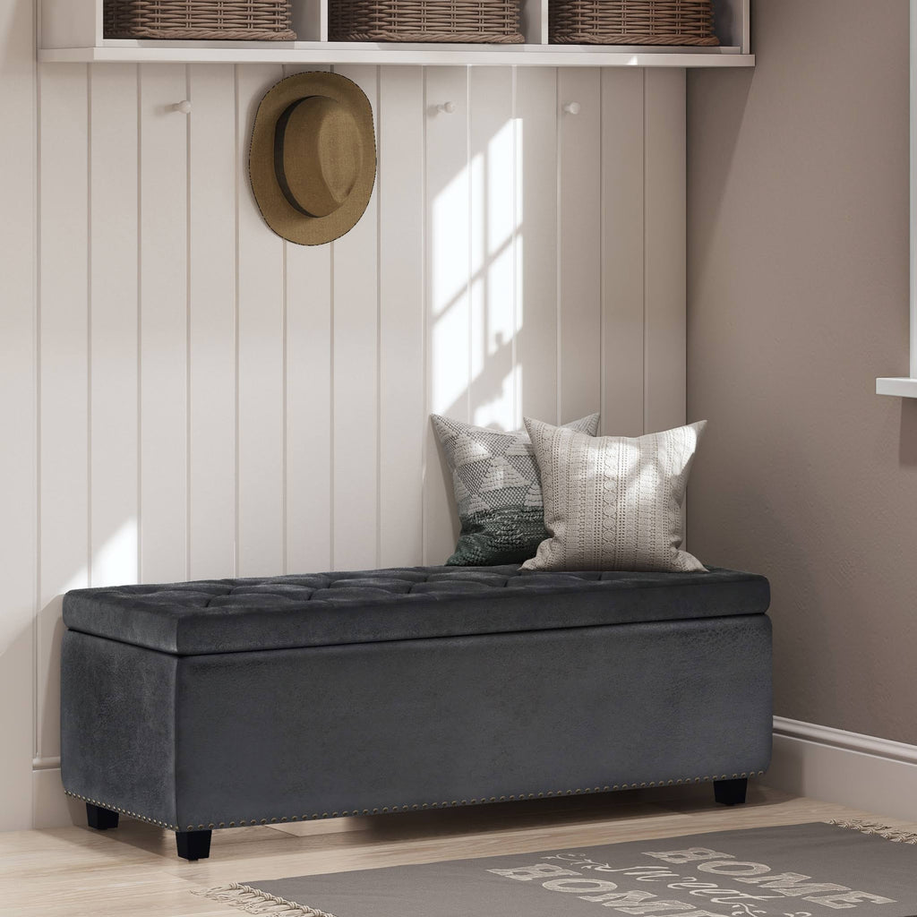 Stone Grey Rectangle Storage Ottoman M373705