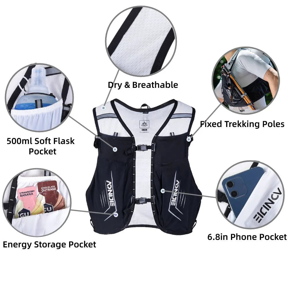 Black 5L Running Hydration Vest Backpack M993499