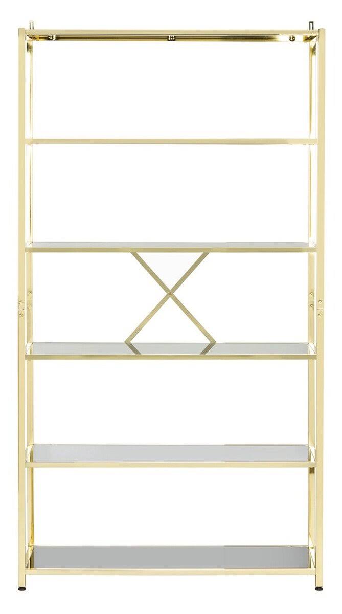 Metal Bookcase Gold Black Z786026