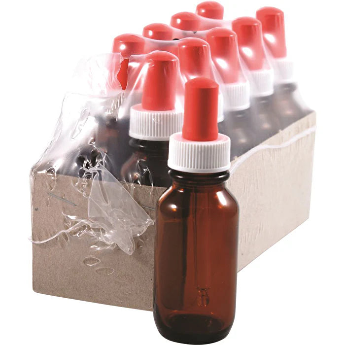 Amber Glass Bottle with Dropper 10 Pack 25ml D795