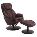 Red and Black Adjustable Swivel Recliner with Ottoman H55555