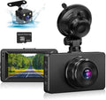 Dash Cam Front and Rear 1080P Full HD Dual Dash Cam 3 IPS Screen Night Vision 170° Wide Angle Motion Detection G-Sensor with SD Card W215174