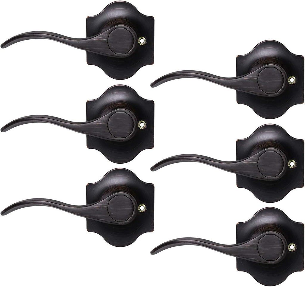 6 Pack Antique Privacy Door Handles Oil Rubbed Bronze Door Lever Set A917806