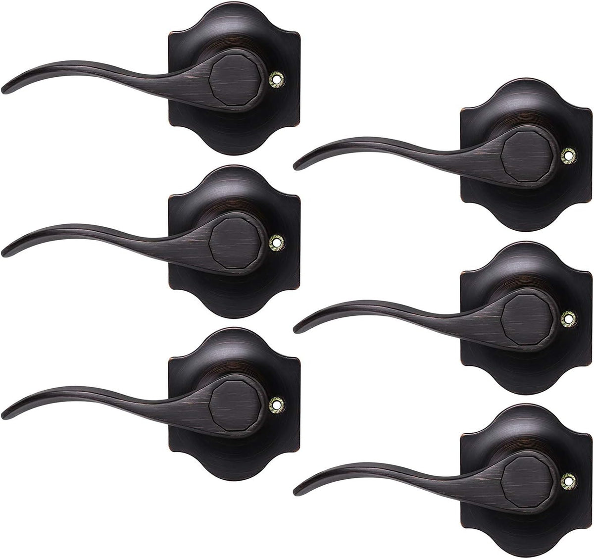 6 Pack Antique Privacy Door Handles Oil Rubbed Bronze Door Lever Set A917806