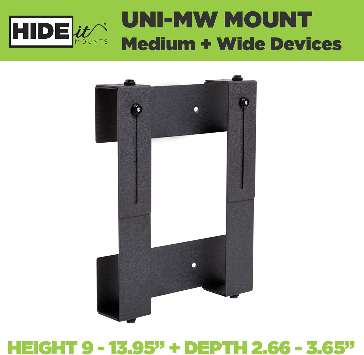 Black Heavy Duty Steel Adjustable Wall Mount, Pack of 2 O1551