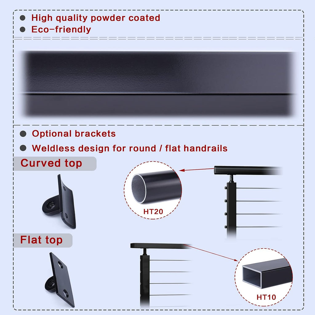 2Pack 36x2x2 304 Stainless Steel Black Pre-drilled Surface Mount Post Q970