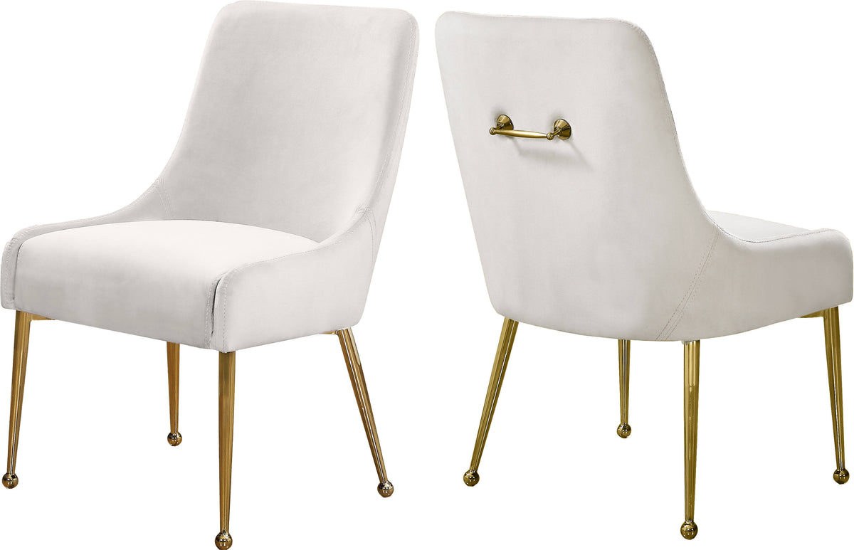 Cream Velvet Dining Chair Set of 2 K398117