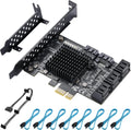 PCIe SATA Card 8 Ports with 8 SATA Cables and Low Profile Bracket P832738