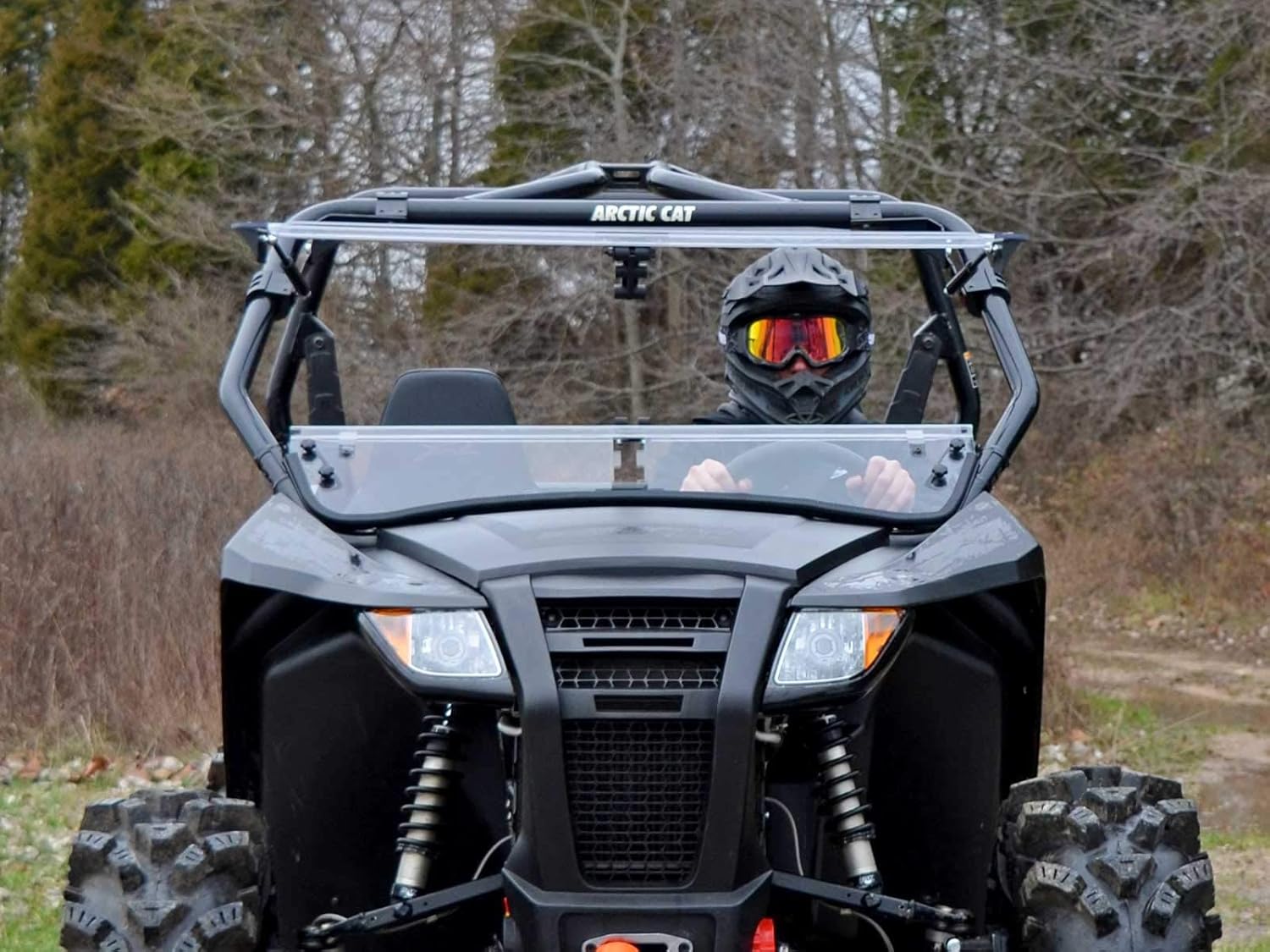 Scratch-Resistant Flip Windshield, 1/4 Inch Thick Polycarbonate P6081